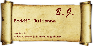 Bodó Julianna névjegykártya